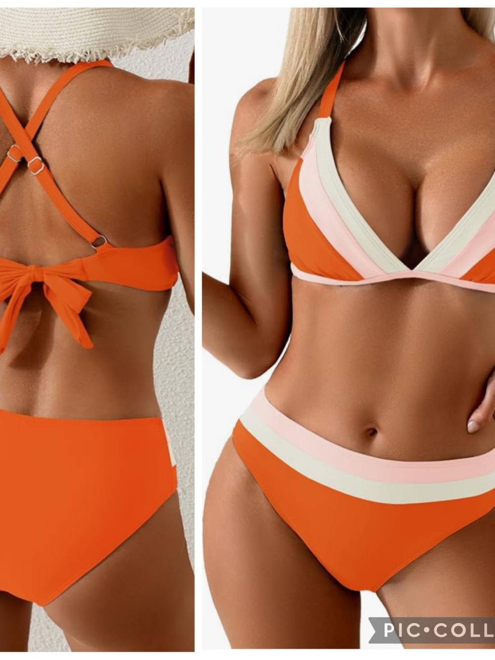 Eomenie Colorblock Bikini Set with Strappy Back Small